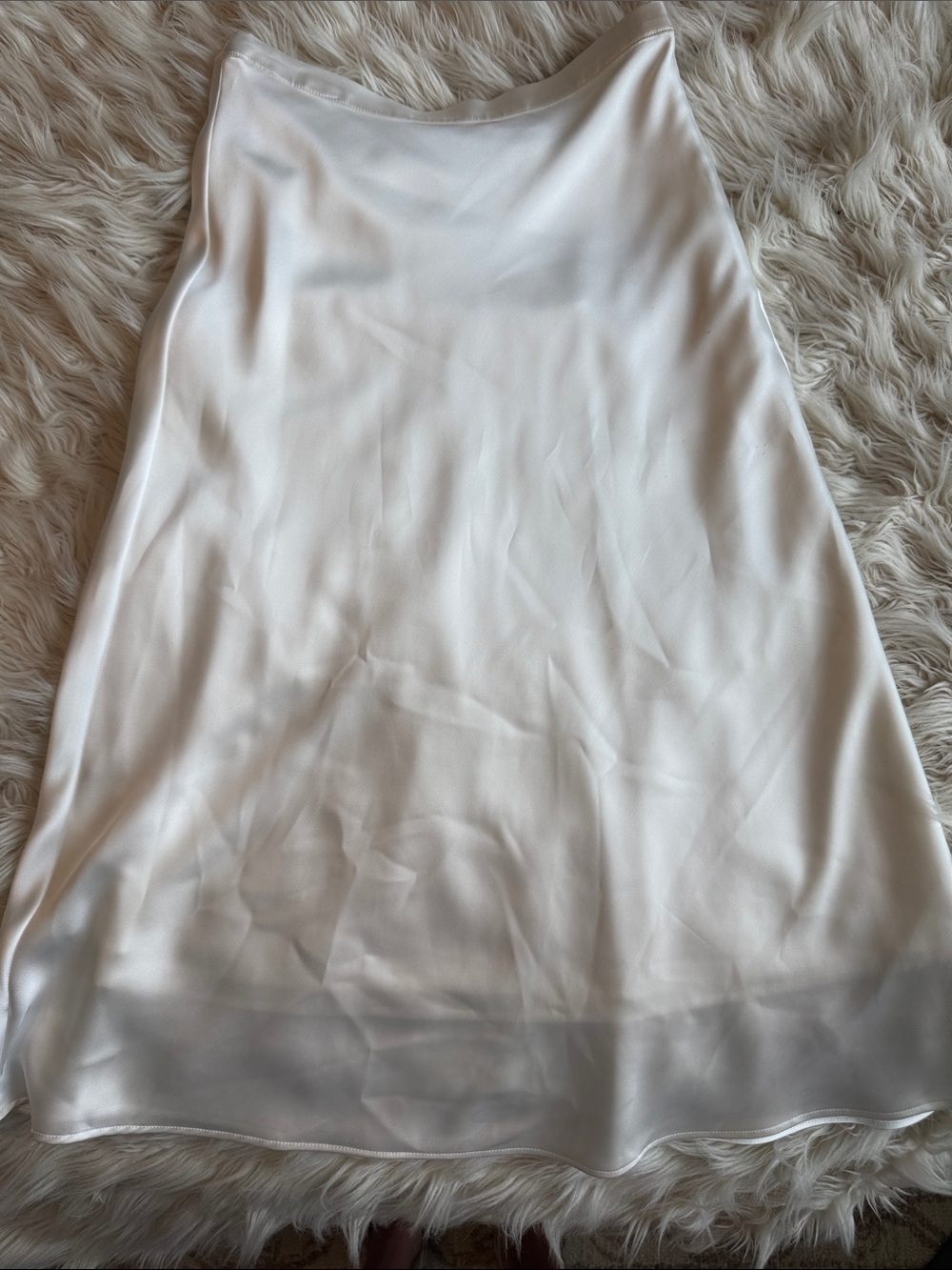 Women's White Satin Slip Skirt